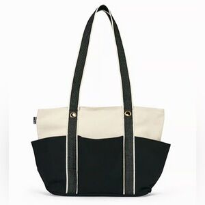 Thirty-One || Canvas Carryall in Black and Cream